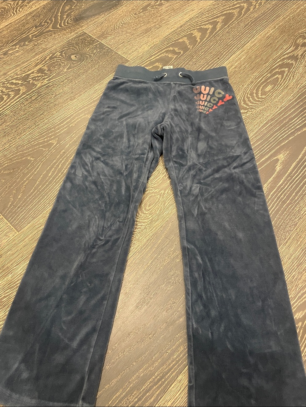 Juicy Couture Black Velour Joggers with Logo Accent